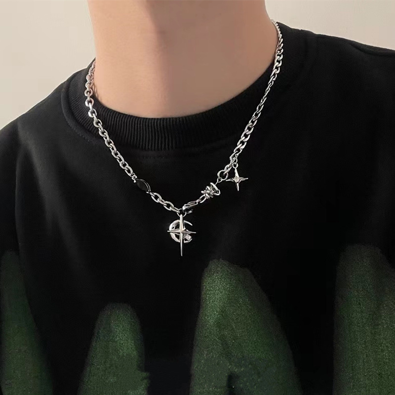 Men Accessories Neck Chain - 2023 Mode Korea Goth Punk Bulan