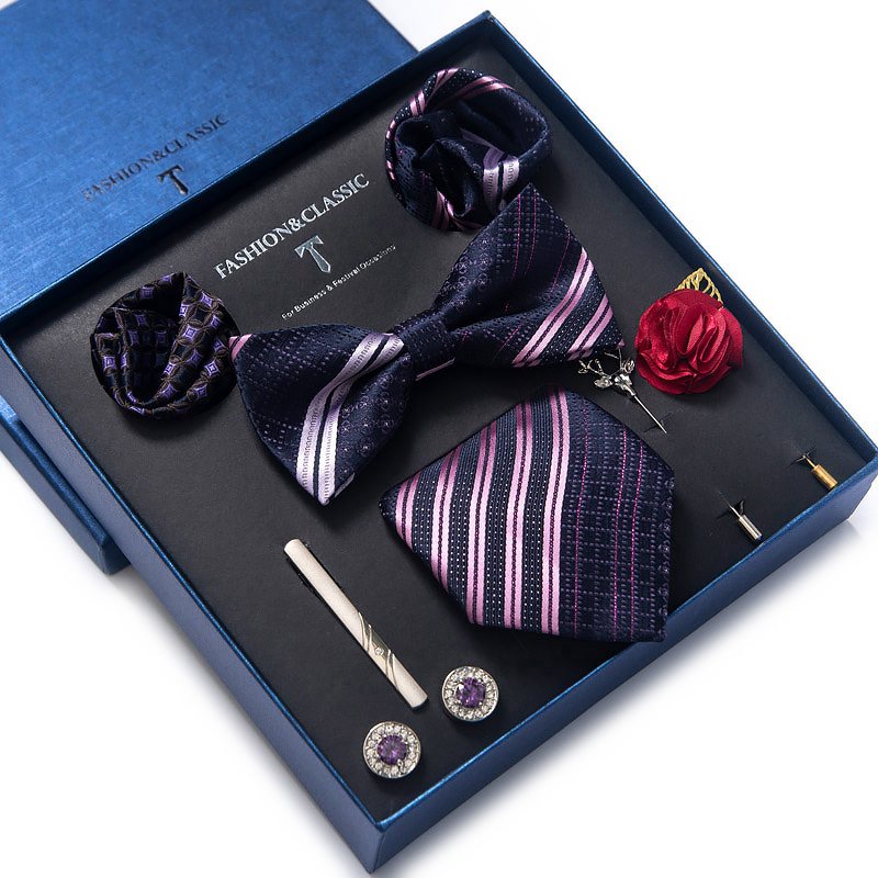 Neck Tie Set Box - Hadiah liburan dasi saputangan saku kotak