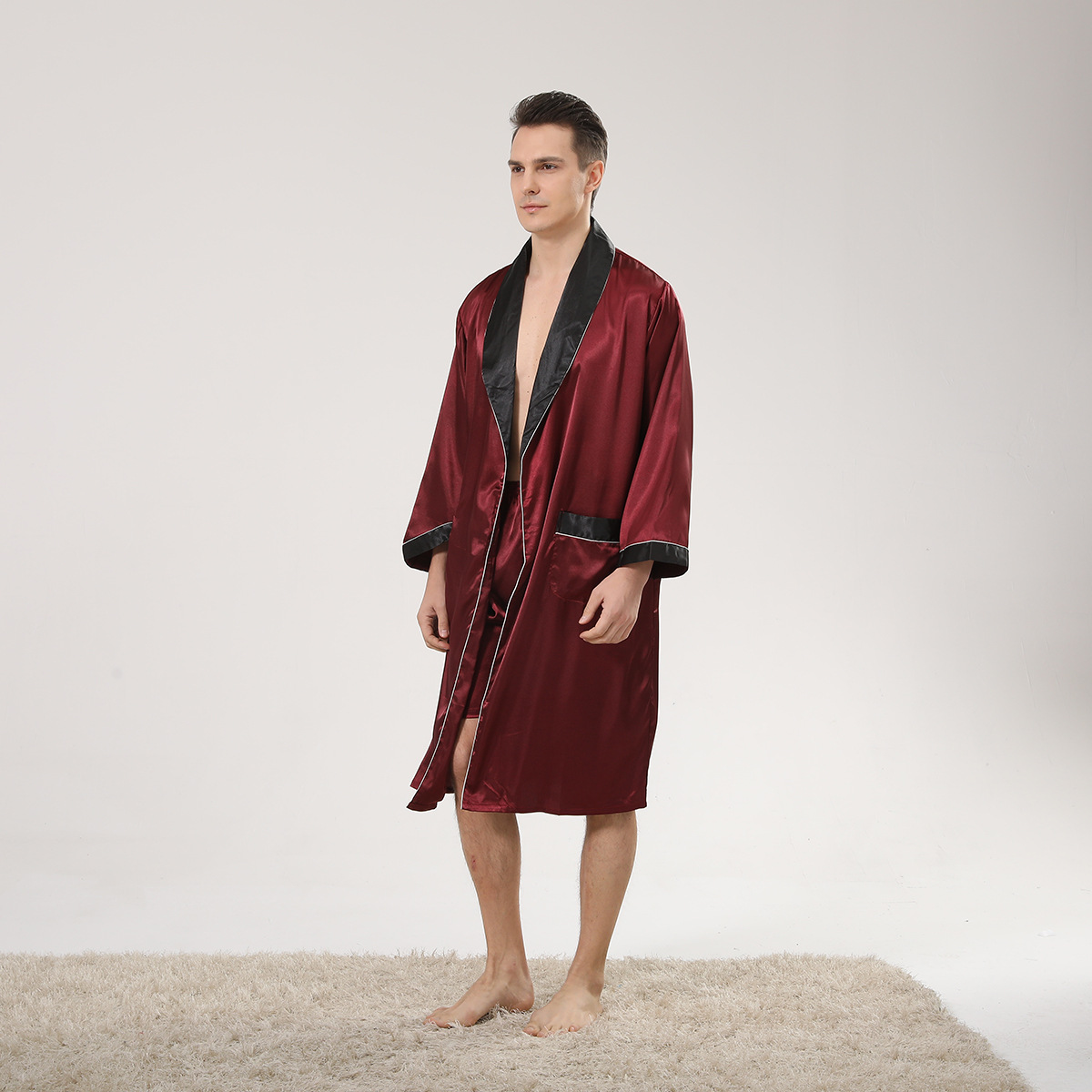 Musim Semi Hitam Selendang Ker - Men'S Kimono Accessories ulasan dan harga