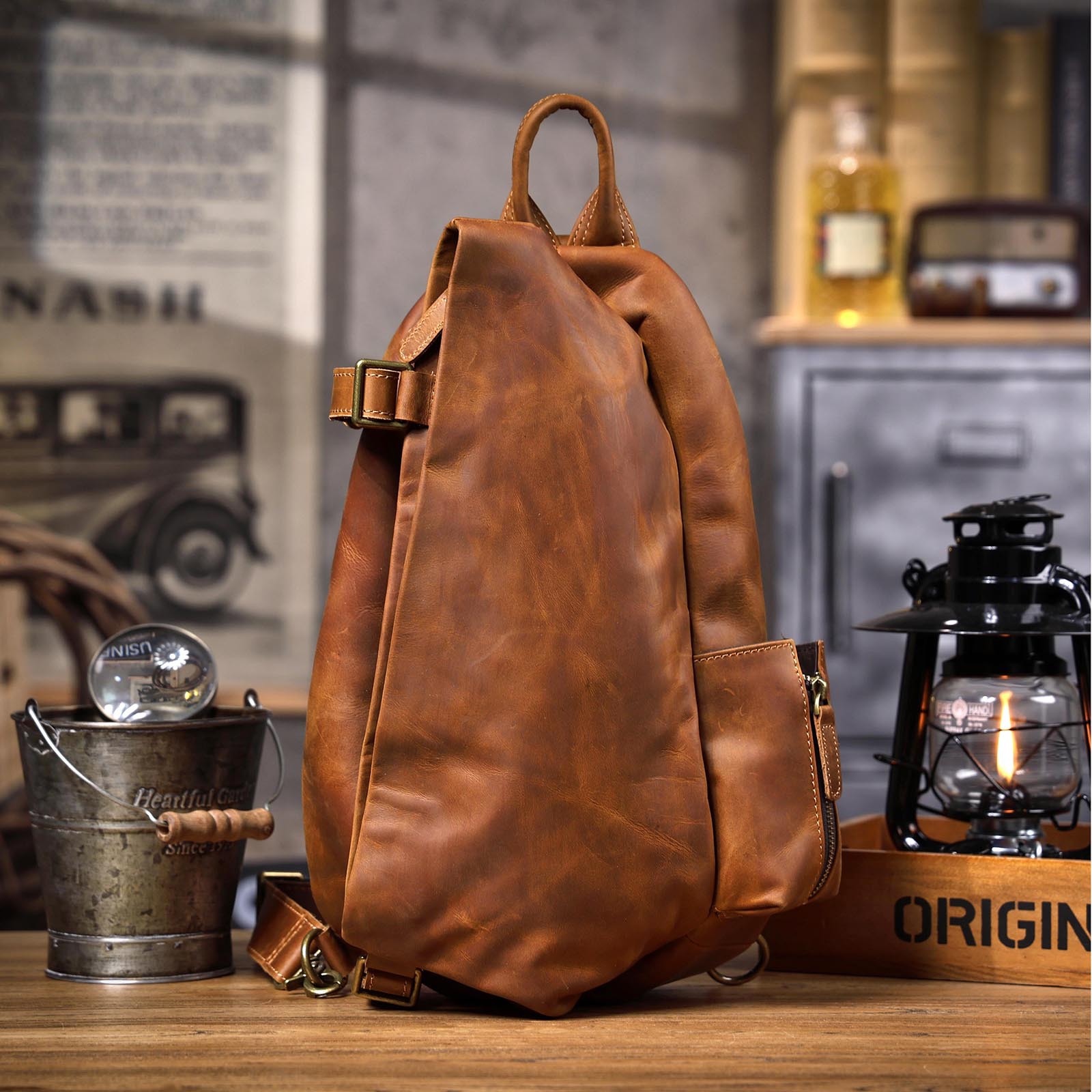 Tas selempang kulit sapi asli  - Travel Organizer Men ulasan dan harga