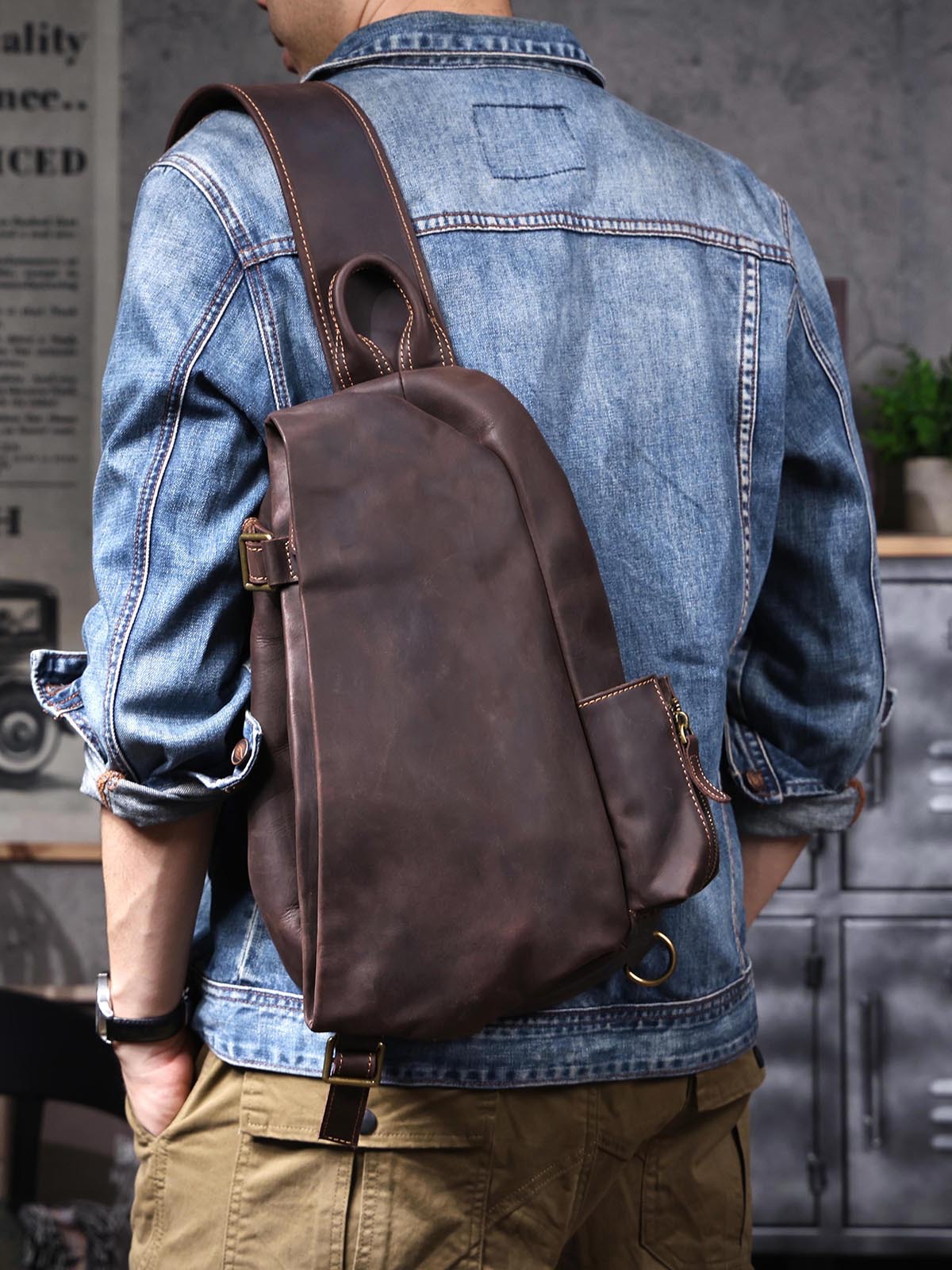 Tas selempang kulit sapi asli  - Travel Organizer Men ulasan dan harga