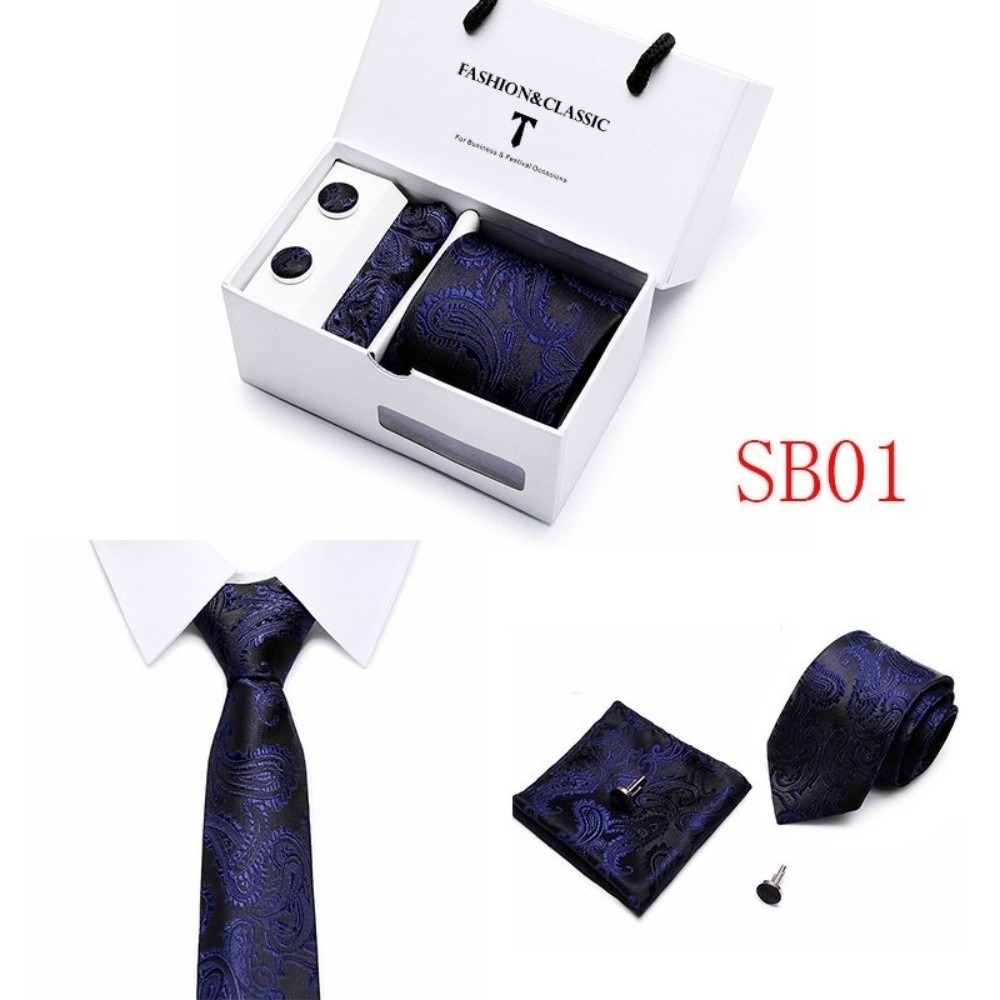 Dasi Sutra Tenun Mewah dengan  - Neck Tie Set Box ulasan dan harga