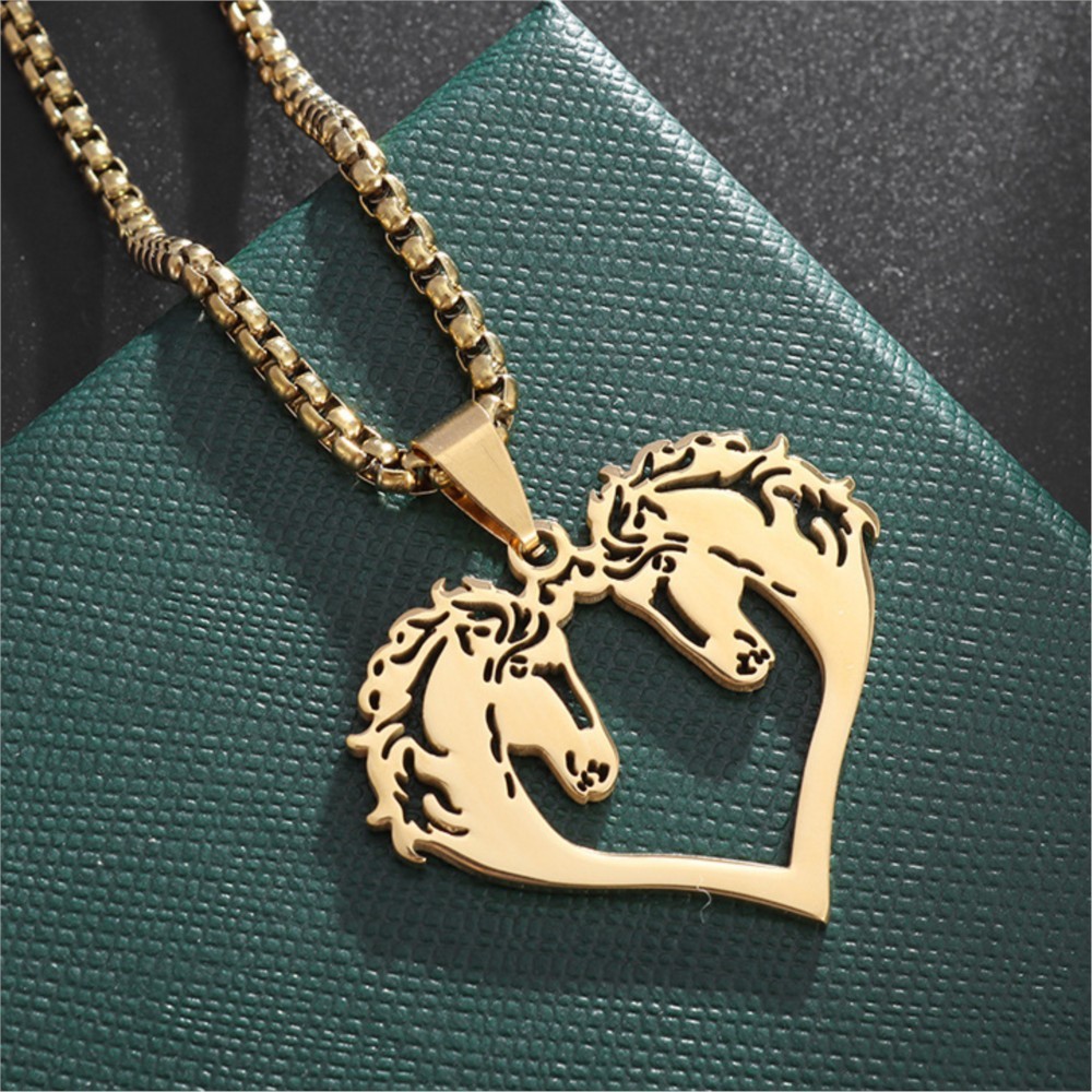 Kalung Liontin Kuda Berongga H - Men Accessories Neck Chain ulasan dan harga